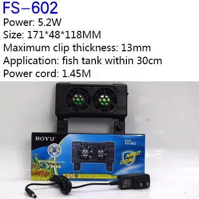 BOYU Aquarium fish tank automatic temperature control fan tank cooling aquarium fan water cooling mute 1 2 3 4 5 6
