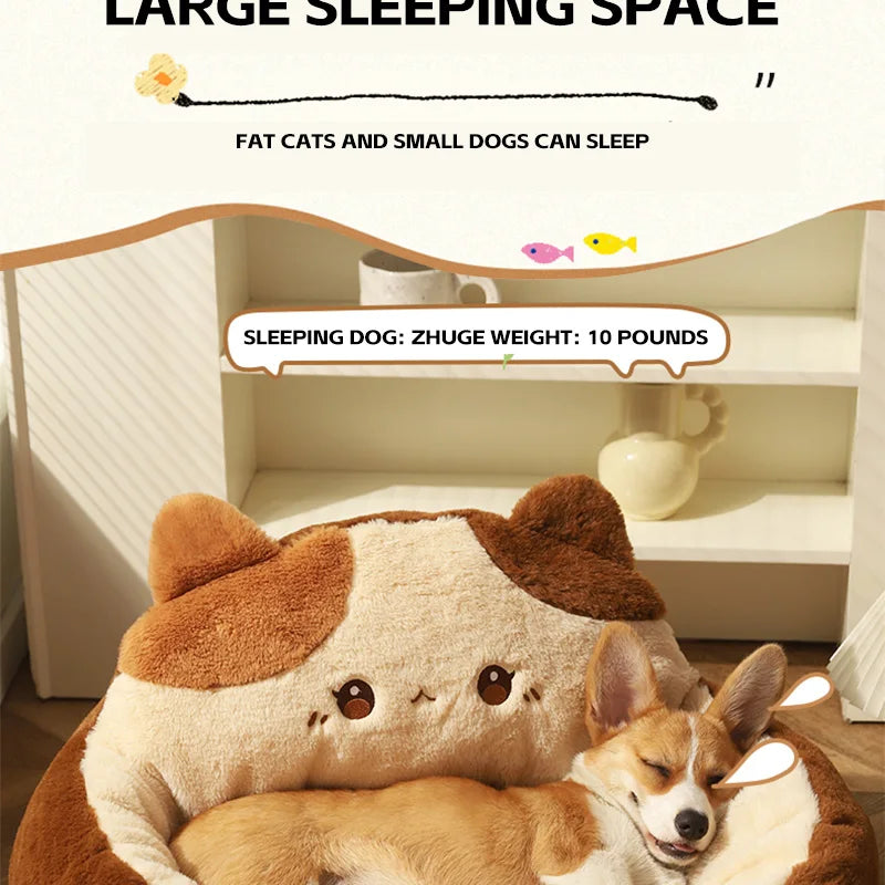 HOOPET Cats Sofa Dogs Bed Round Cat Pad Mattress Winter Warm Deep Sleep Cushion Soft Cat House Dog Nest Pet Accessories - Play Paws Toys