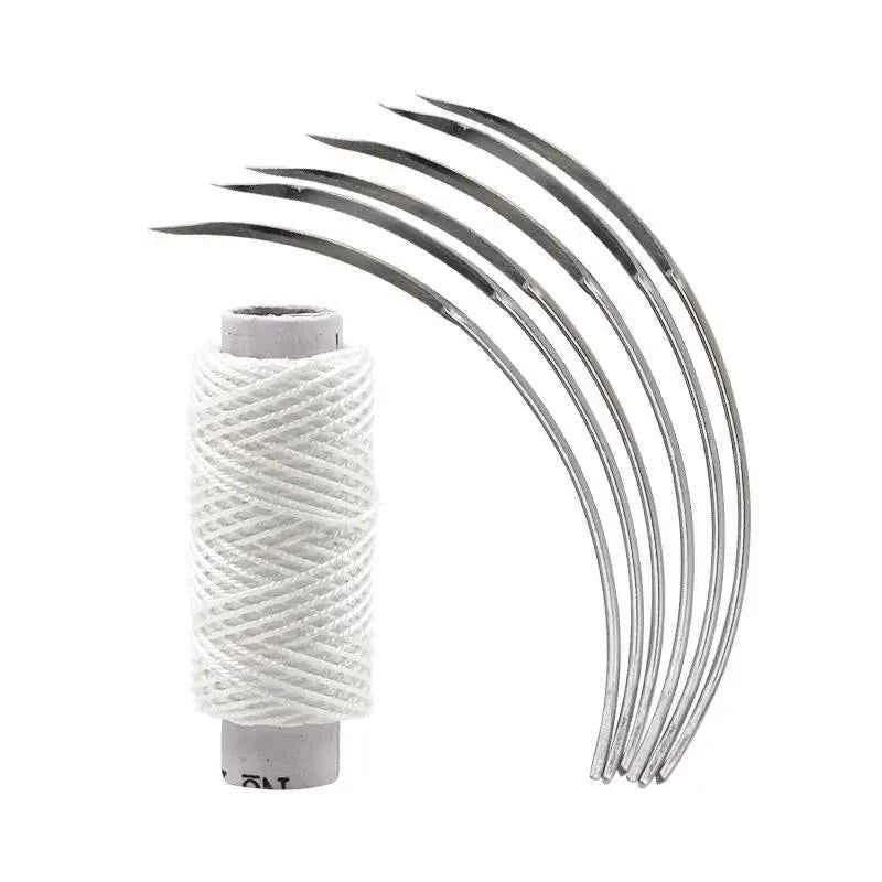 10Pcs/Bag Veterinary Suture Needle Or 1Roll SuturesPig Cattle Sheep Beast Surgical Needles Curved Trigeminal For Veterinary Team