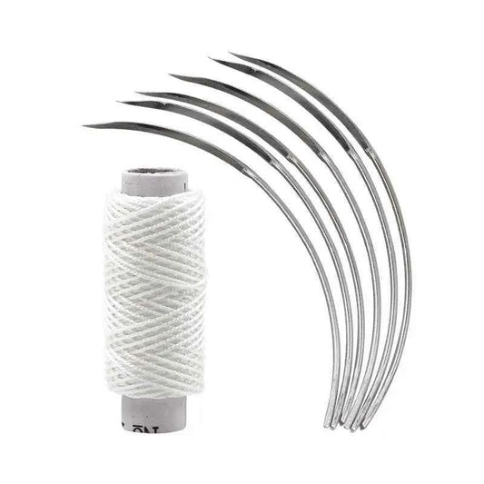 10Pcs/Bag Veterinary Suture Needle Or 1Roll SuturesPig Cattle Sheep Beast Surgical Needles Curved Trigeminal For Veterinary Team