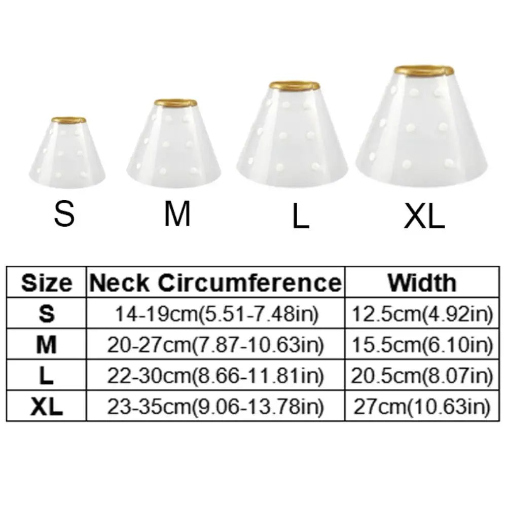 Transparent Cat Recovery Collar Adjustable Anti-licking Cat Elizabethan Collar Anti-bite Plastic Dog Neck Cone For Dog Cats