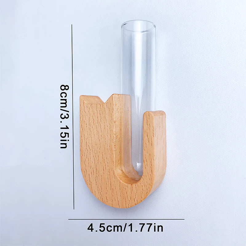 1pc Cat Whisker Vase Pet Whisker Vase Fridge Magnet Wooden And Glass Pet Hair Beard Collector Pets Souvenir Gift Home Decor - Play Paws Toys