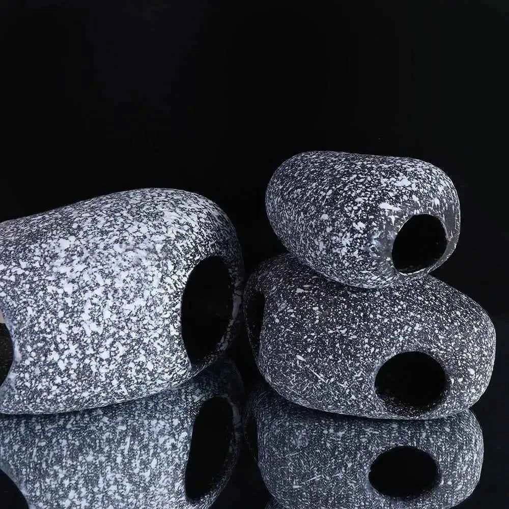 Ceramic Cichlid Stone Cave Eco-friendly Delicate Fish Eluding House Creative Simulated Hiding Tank Cave Breeding Tank