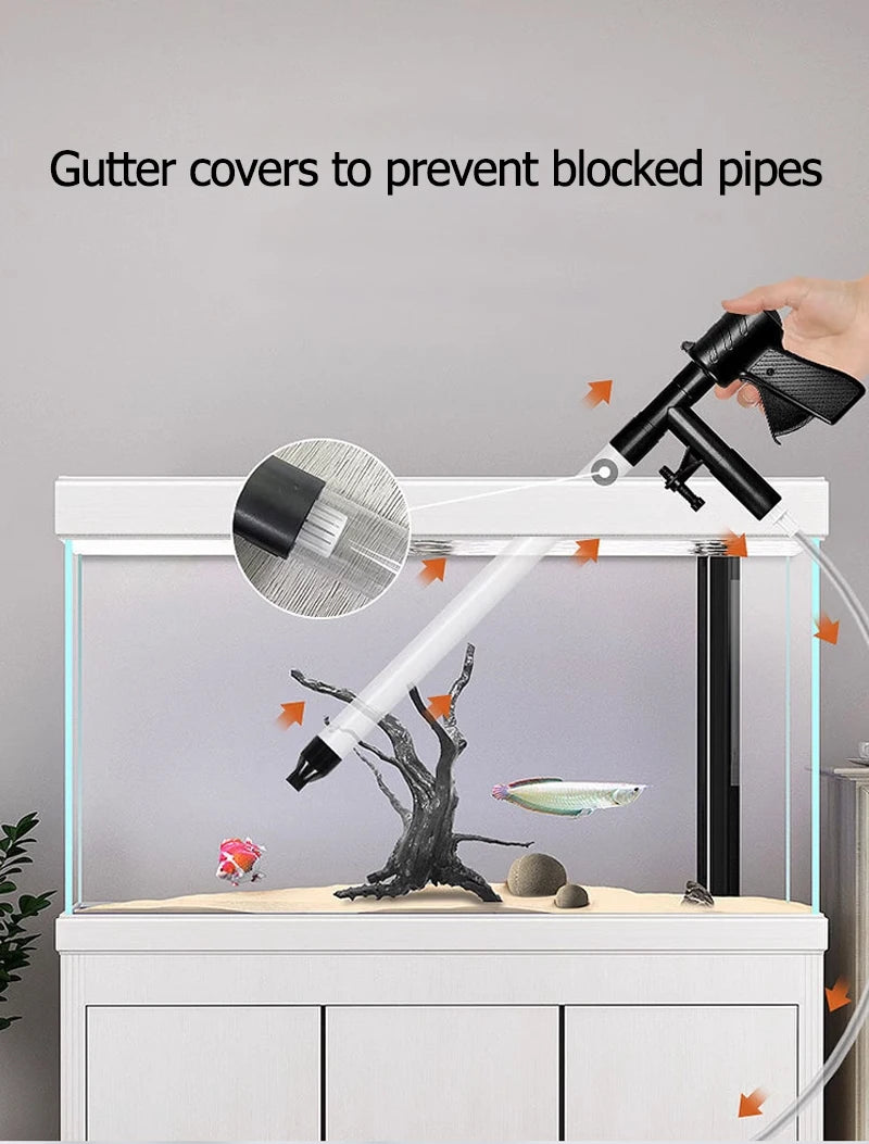Aquarium Fish Tank Water Change Pump Aquarium Cleaning Tool Vacuum Water Changer Sand Gravel Cleaner Siphon Filter Pump Manual