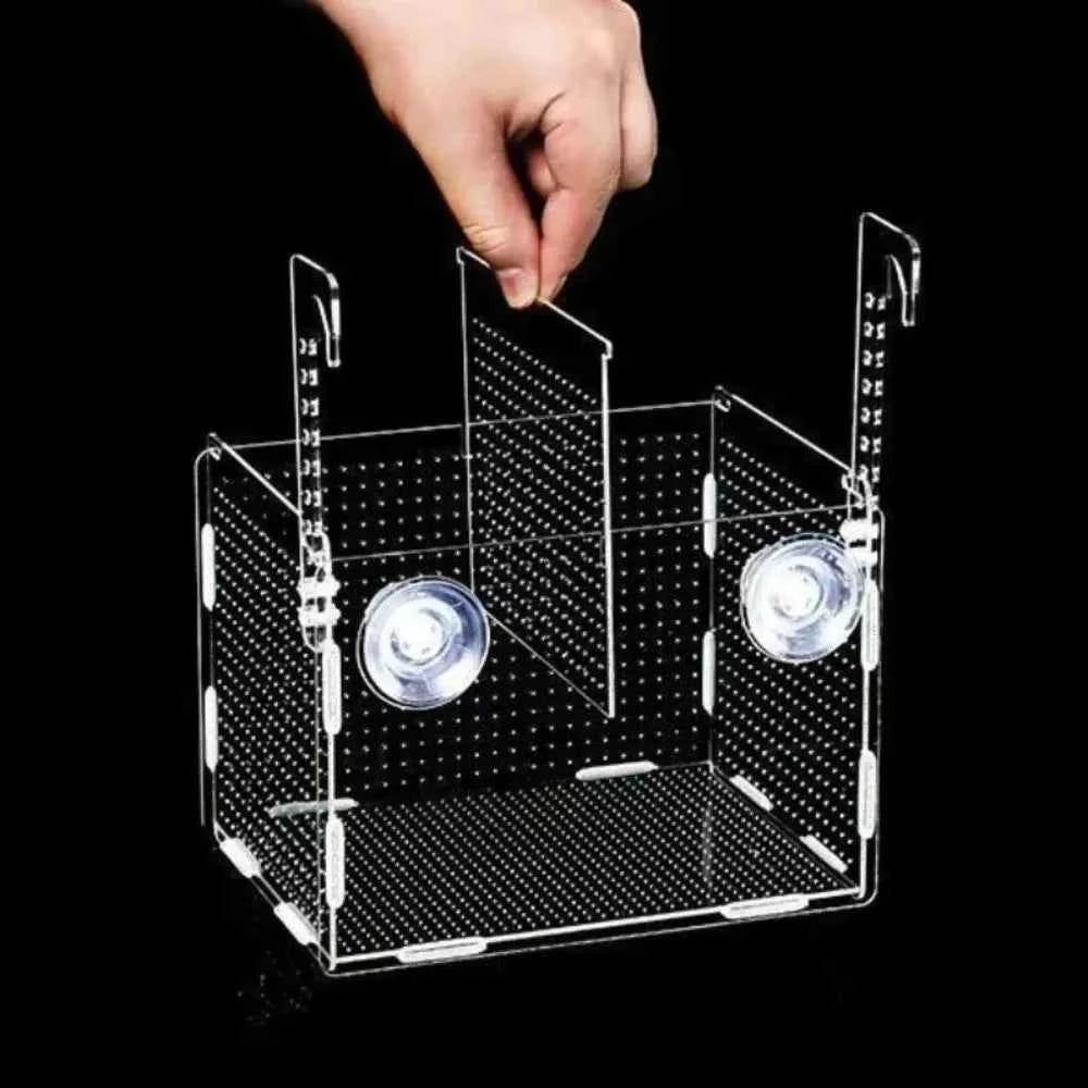 1PC Small Fry Aquarium Isolation Box Hatchery Divider Spawning Hatching Fish Breeding Box with Hook Acrylic Hydroponic Plant Box