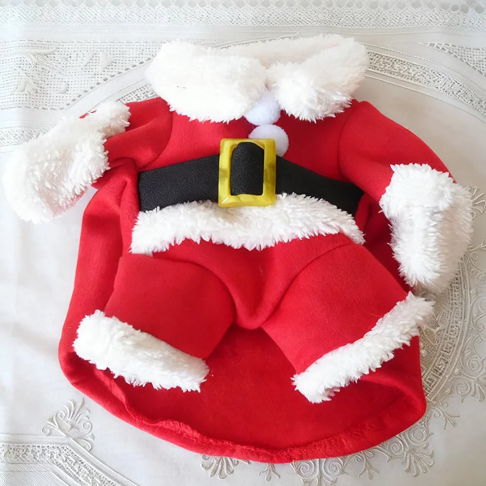 Christmas Dog Santa Claus Outfits For Small Medium Dogs Funny Cosplay Costume Cat Clothing Dressed Up Yorkshire Pug Pet Clothes