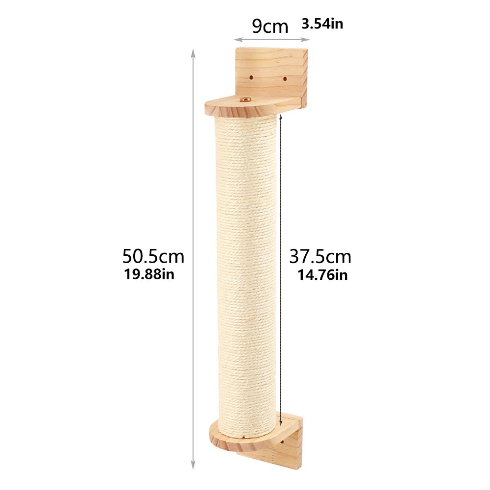 Cat Wall Climbing Shelf Steps Ladder Scratching Post Scratcher Bed Hiding House for Cats Tree Tower Pet Furniture Accessories - Play Paws Toys