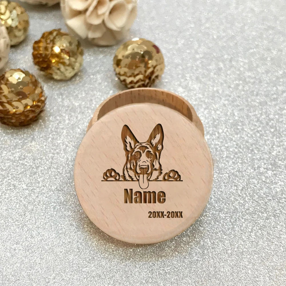 Paw Printing Pet Memorial Box Custom Name Personalized Wooden Cat Dog Tooth Hair Storage Boxes Pet Supplies Commemorative Gifts