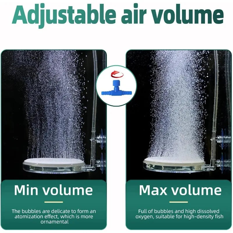 Aquarium Air Stone Fish Tank Nano Bubble Stone Kit With Control Valve Quiet Oxygen Diffuser oxygenator Very easy to use.