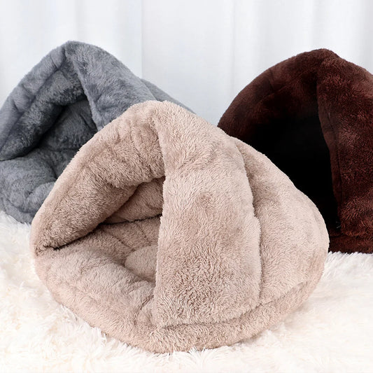 Soft Cat Bed Winter Warm Plush Pet Puupy Kitten Nest Kennel Deep Sleep Cats Cave House For Cats Small Dogs Products - Play Paws Toys