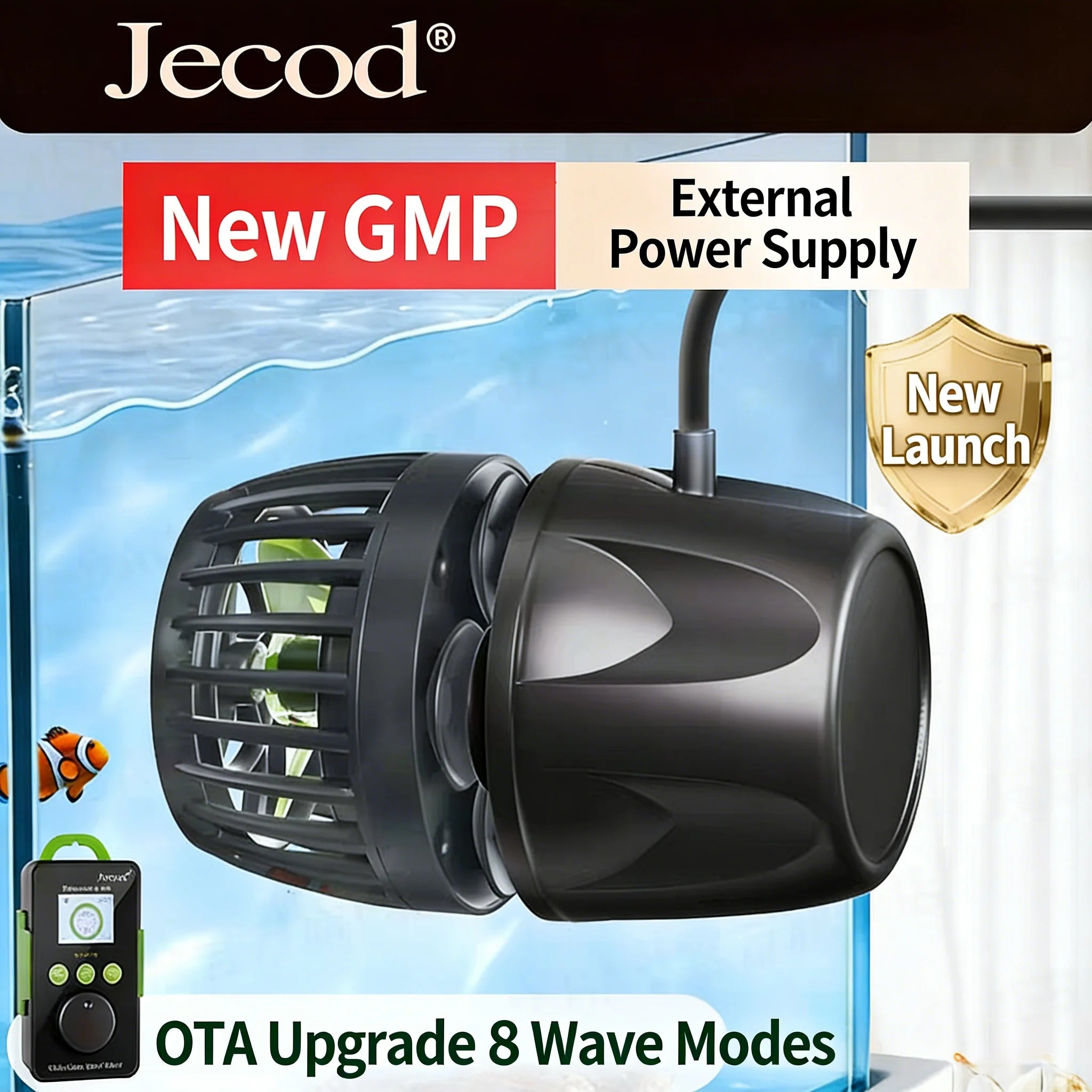 Jebao Jecod GMP Series Cordless Aquarium Vario Wavemaker Pump Bluetooth APP Controlled for Marine Coral Reef Fish Tank