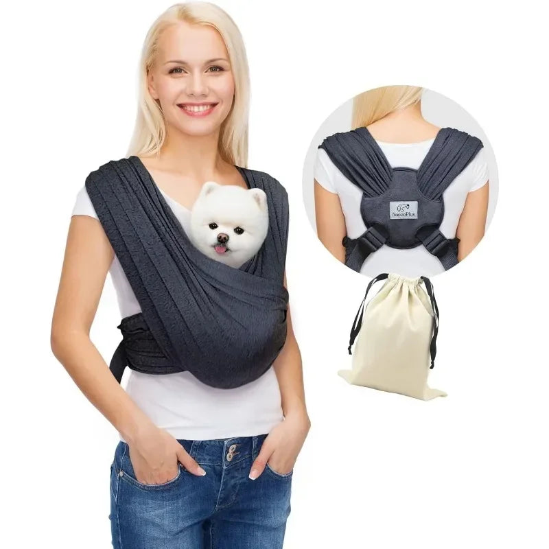 Dog Carrier for Small Dogs Front Facing Dog Carrier Sling Hands Free Cat Sling Size Adjustable Soft Cotton - Play Paws Toys