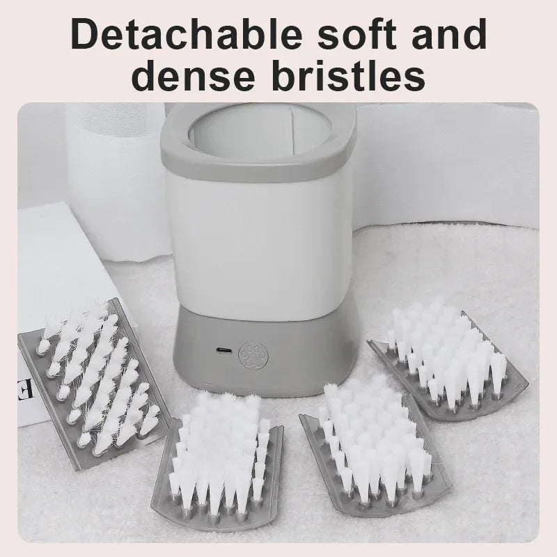 Automatic Pet Foot Washer Removable Electric Plastic Paw Cleaner Soft and Dense Bristles for Cleaning Cat Dog Paw Cleaner
