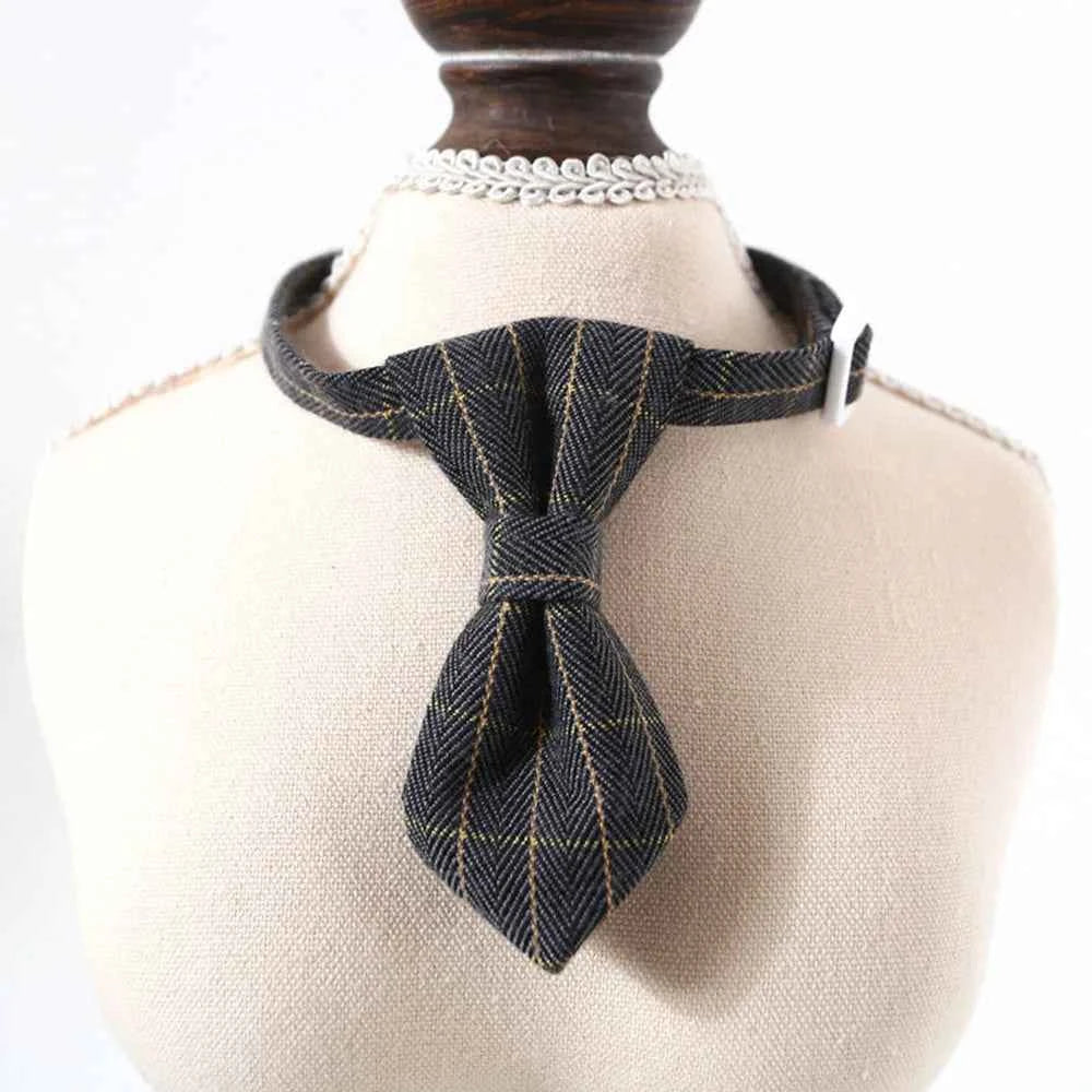 Pet Accessories for Dogs Cats Bowtie British Style Puppy Plaid Tie Breakaway Bowknot Collar for Small Dog Cat Gentleman Costume