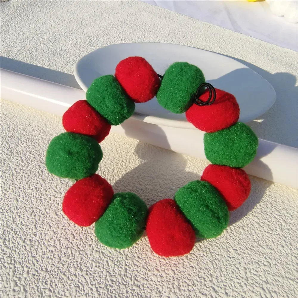 New Soft 3cm Plush Ball Handmade Pet Dog Collar Cartoon Solid Color Cat Necklace Decoration Poodle Samoyed Bichon Accessories