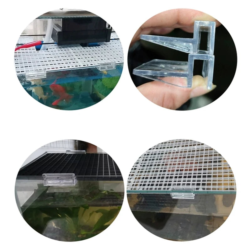 5/6/8/10/12mm Aquarium Acrylic Clips Glass Cover Support Holders Transparent Fish Tank Cover Plate Bracket Aquarium Accessories