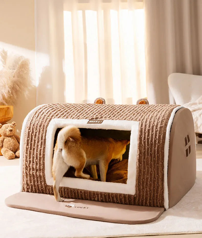 winter Dog Kennel Warm Dog House Mat Detachable Washable Dogs Bed Nest Deep Sleep Tent for Medium Large Dogs House dog Supplies