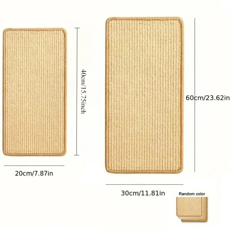 Natural Sisal Cat Scratcher Mat Cat Scratch Mats Horizontal Cat Floor Scratching Pad Rug Protect Couch and Carpets