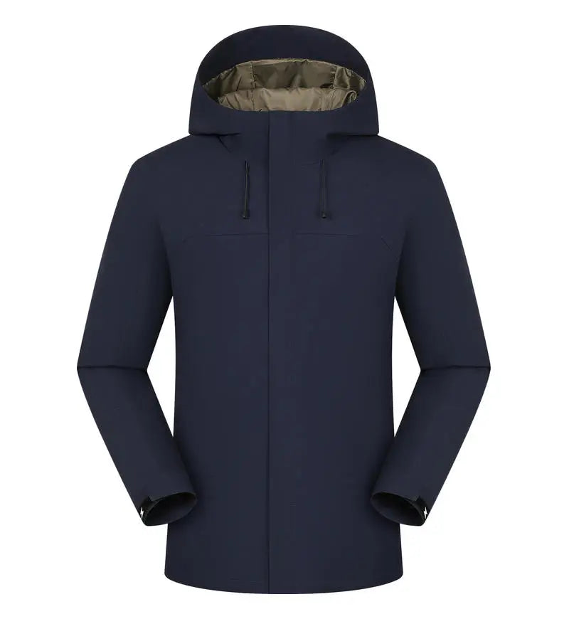 Graphene Windproof Jacket Men Winter New Fashion Thickened Outdoor Mountain Hiking Customizable Hooded Overcoat Casual Clothes