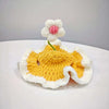 Cat Hat, Cute Flower Crochet Cat Hat Knitted Costume Headwear for Kitten Dog Puppy Pet Small Knit Cap Clothes Decoration