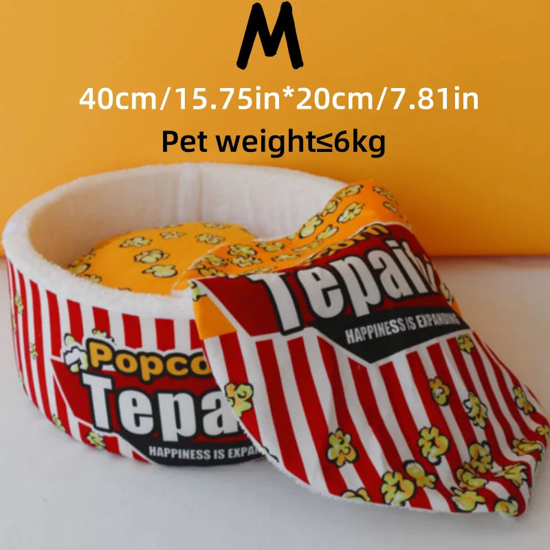New Cat Nest Closed Sense of Security Winter Warm Popcorn Sleep Nest Winter Cat Sleeping Pet Supplies - Play Paws Toys