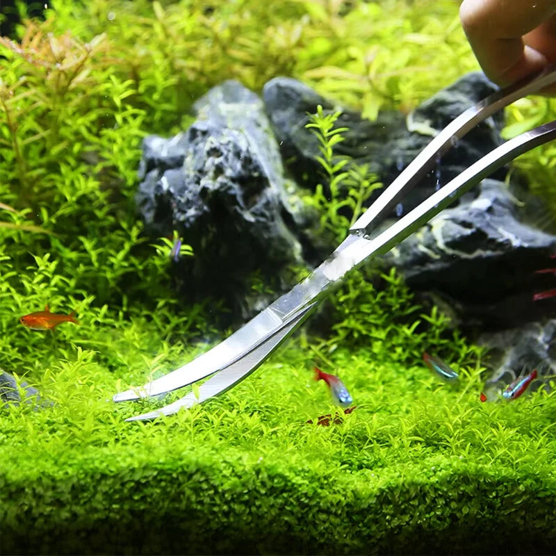 Aquarium Scissor Tools Set Wave Scissors Tweezers Plants Grass Stainless Cleaning Tools Fish Tank Shovels Aquarium Accessories
