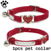 Personalized Heart Shaped Cat Collar With Bell Safety Elastic Adjustable Collar Soft Velvet Cat Crystal Collar for Kitten Puppy