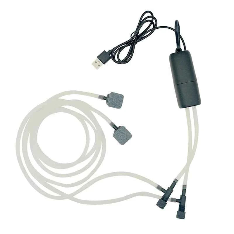Aquarium USB Oxygen Air Pump Fish Tank Portable Dual-hole Silent Air Compressor Aerator Mini Adjustable Air Volume Accessories