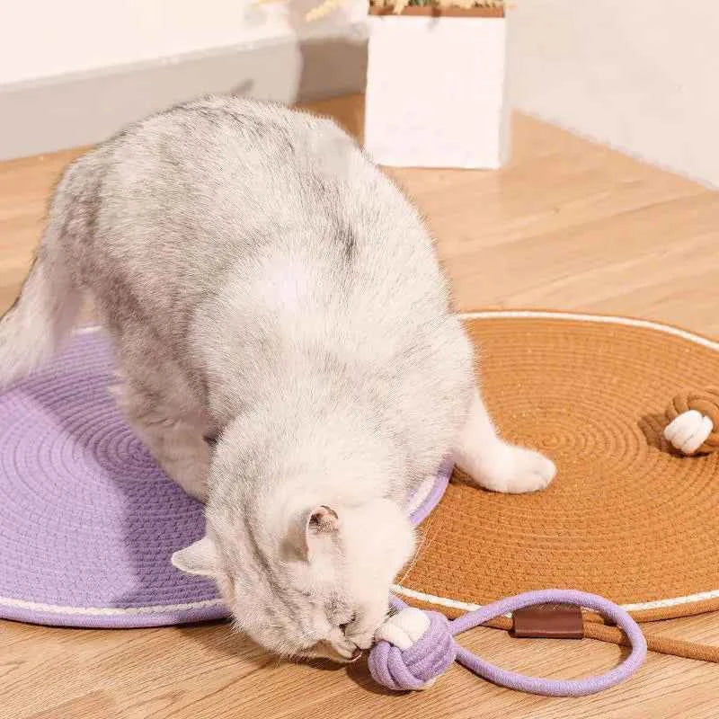 Round Cat Scratch Pad Cotton Rope Pet Sleeping Cat Scratch Board Sofa Furniture Paw Protector