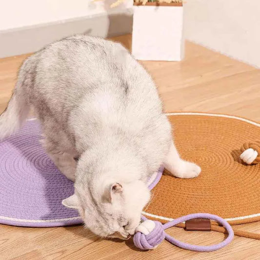 Round Cat Scratch Pad Cotton Rope Pet Sleeping Cat Scratch Board Sofa Furniture Paw Protector