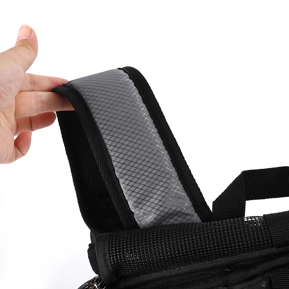 Bicycle Front Basket Pet Dog Carrying Bag Removable Suspension Folding Duffel Bag with 15 Lbs Weight Capacity for Cycling