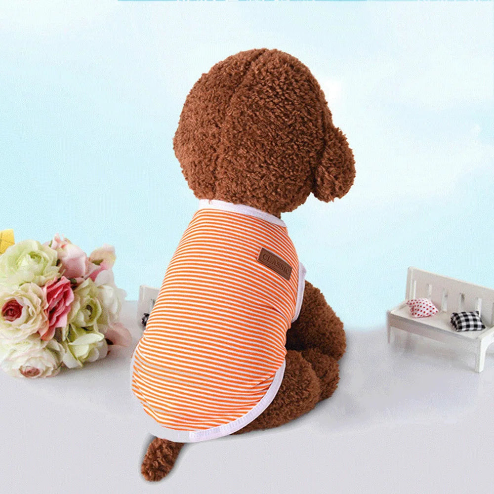 Summer Cat Dog Vest Classic Stripes Pet Sleeveless T-shirt for Small Dogs Cats Kitten Sphynx Clothing Outfit ropa para gatos