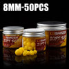 50PCS Floating Corn Soft Lure TPE Corn Flavor Float Fishing Bead Silicone Soft Baits Crankbaits Topwater Lures for Carp Fishing