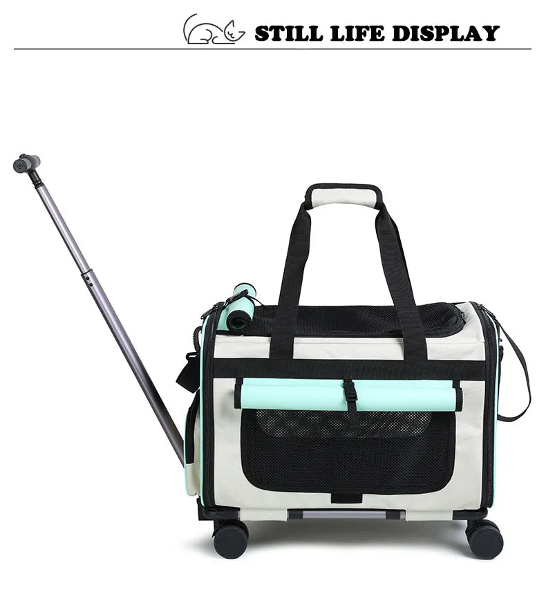 Pet Trolley Cat Bag Extra Large Portable Case Detachable Dog Trolley Case Large Foldable Pet Bag Cat Travel Carrier Bag - Play Paws Toys