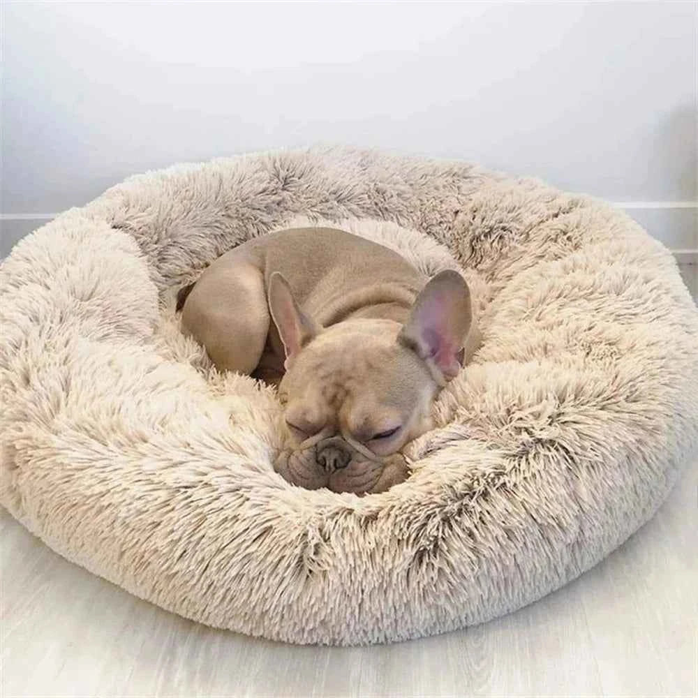 Round Large Dog Bed Winter Warm Plush Dog Bed for Medium Dog House Sleeping Dog Kennel Removable Small Cat Sofa Accessories