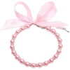 Adjustable Pet Pearl Necklace Bling Simulated Pearl Cat Bead Collar Elegant Bow Knot Ribbon Pet Simulated Pearl Collar