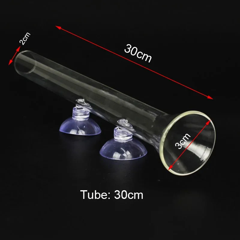 Glass Aquarium Feeder Tube Dish Transparent Fish Tank Shrimp Snail Food Feeder Bowl Aquarium Feeding Accessories Shrimp Feeding