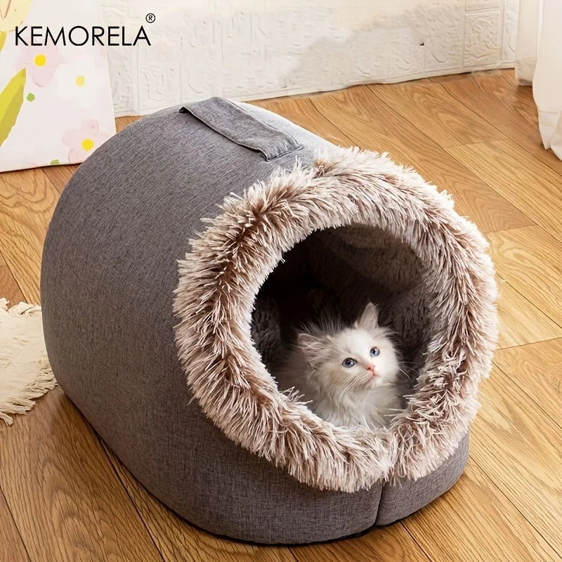 KEMORELA Cat Bed Comfortable Pet Sleeping Bed, Portable Cat Bed Warm And Thickened Pet Bed With Handle Portable Cat Bed - Play Paws Toys