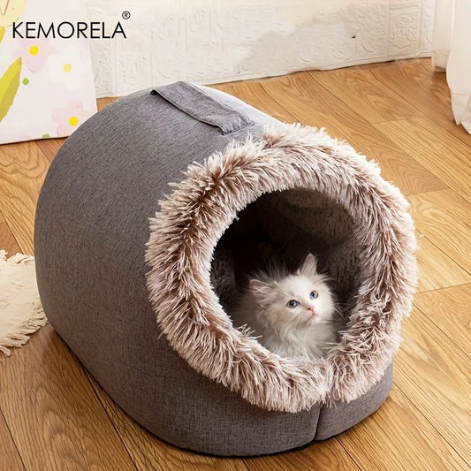 KEMORELA Cat Bed Comfortable Pet Sleeping Bed, Portable Cat Bed Warm And Thickened Pet Bed With Handle Portable Cat Bed - Play Paws Toys