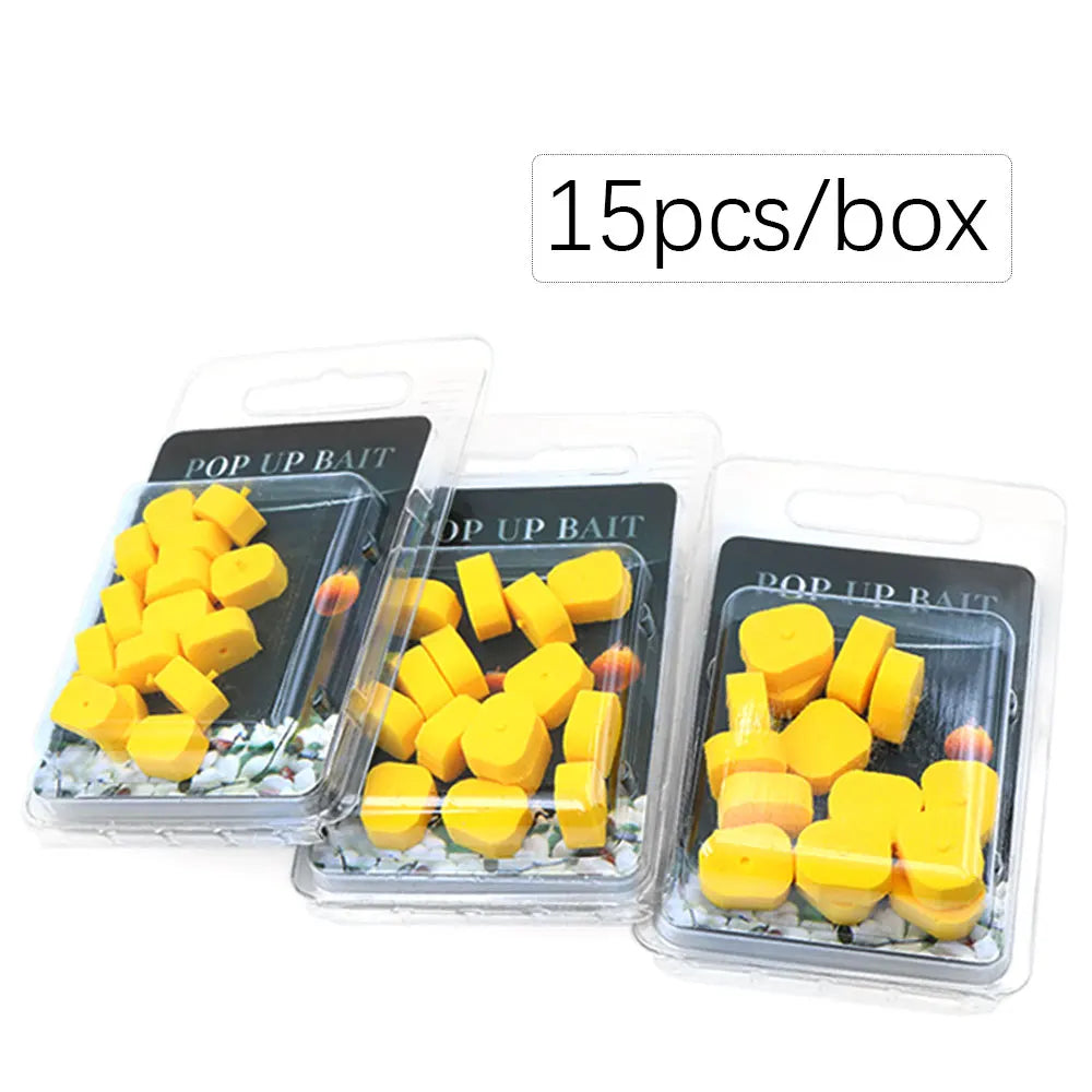 15pcs Carp Fishing Bait Pop Up Boilie Fishing Rig Accessories EVA Foam Fake Bait Corn Shape Method Feeder Carp Tackle Fish Lure