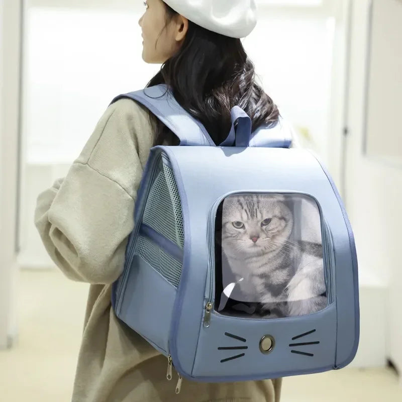 Pet Cat Carrier Bag Cat Backpack Outdoor Breathable Portable Shoulders Bag for Cats Small Dogs Transport Carrier - Play Paws Toys
