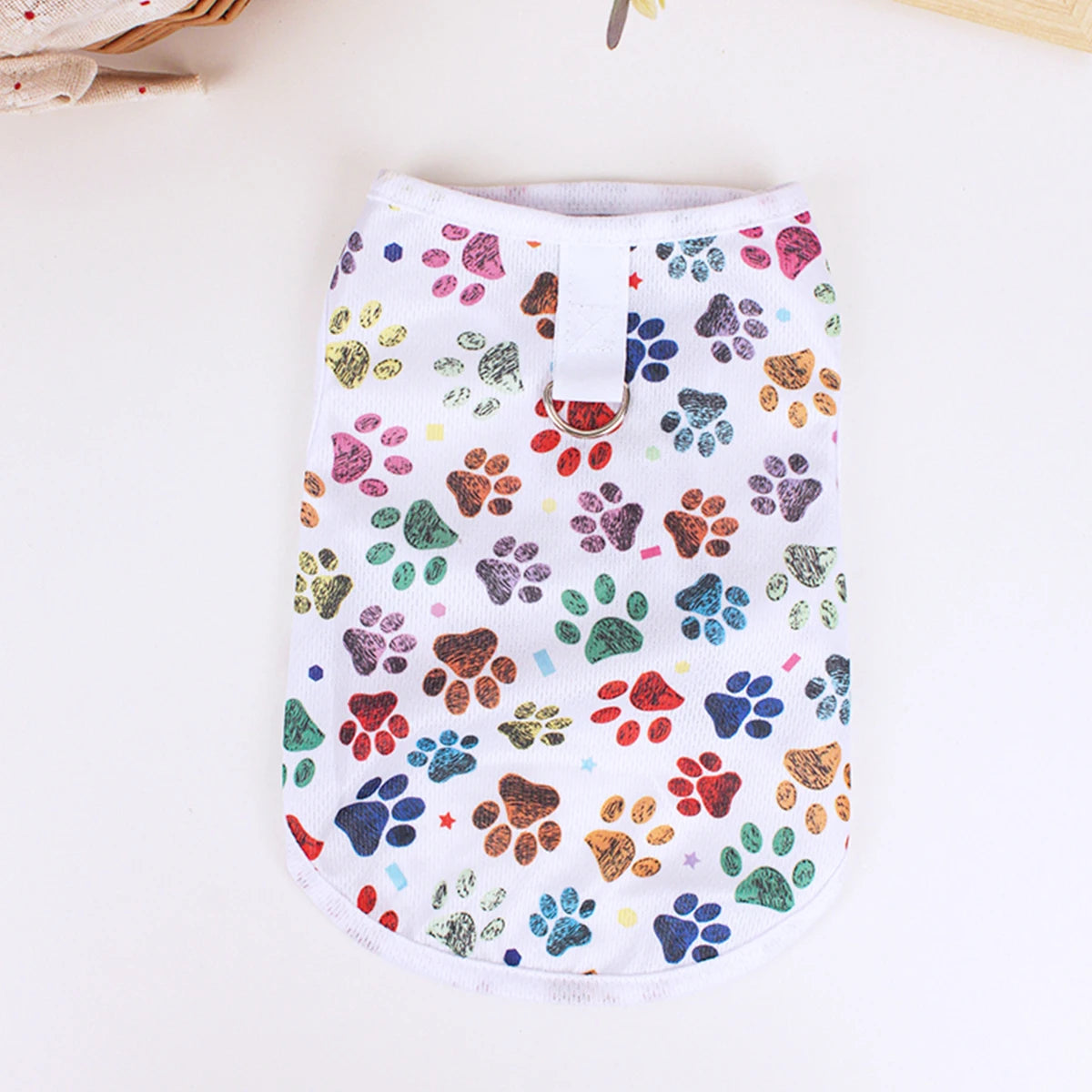 Summer Dog Vest Cute footprint print Breathable Thin T-Shirt for Small Medium Dog Fashion Chihuahua Yorkshire Vest Pet Clothes