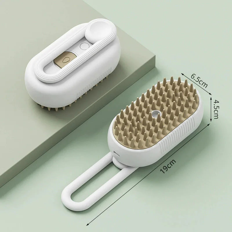Electric 3-in-1 Pet Hair Brush - Steam Spray Massage Hair Removal Comb for Dogs And Cats Anti-Flying Hair Cleaning Brush
