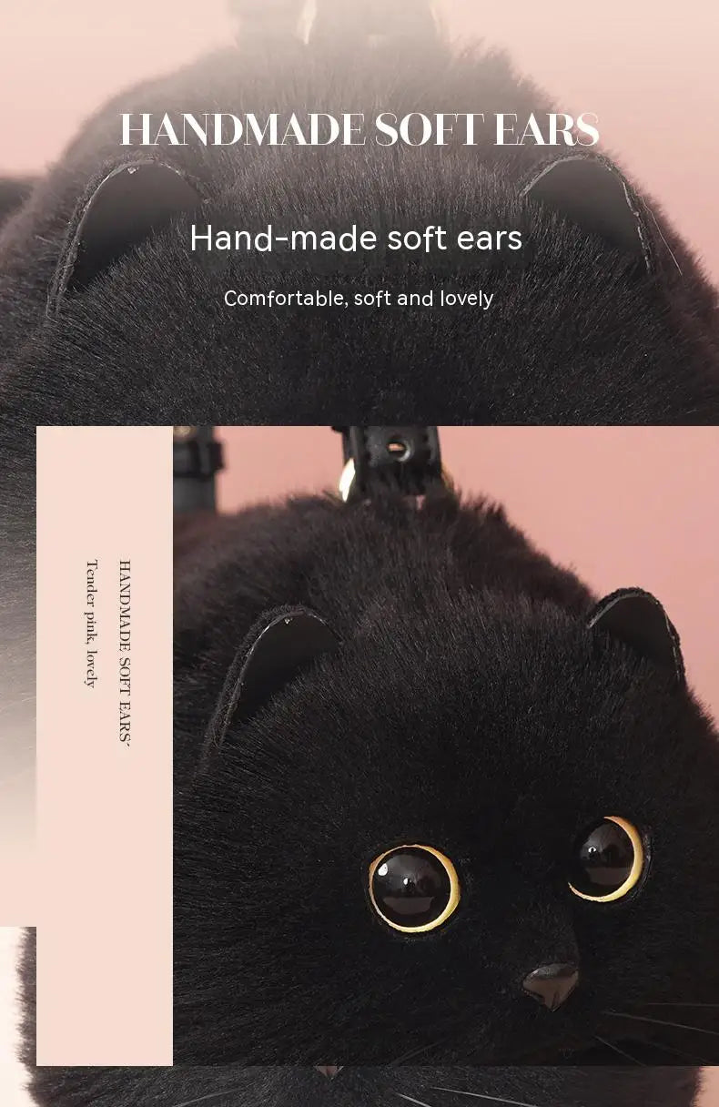 One Shoulder Bag Female Design Small Man Messenger Bag Versatile Hand Made Autumn and Winter Plush Cute Cat Bag - Play Paws Toys