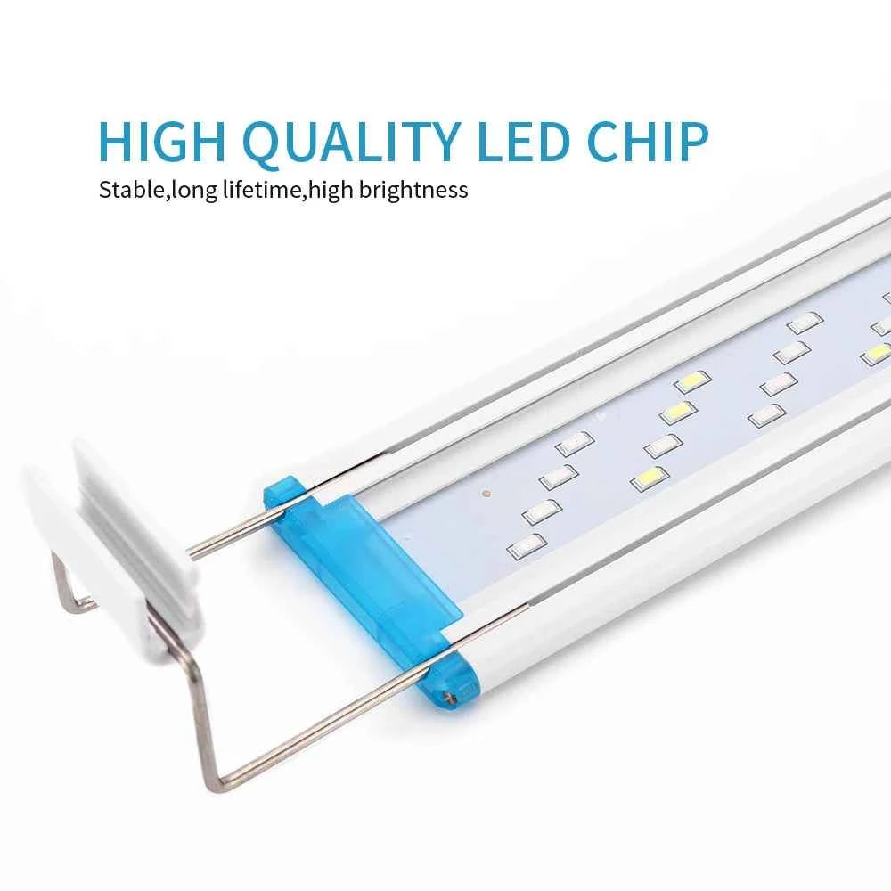 Ultra thin LED aquarium light aquatic plant light expandable clip on light 18-75CM fish tank 220-240V