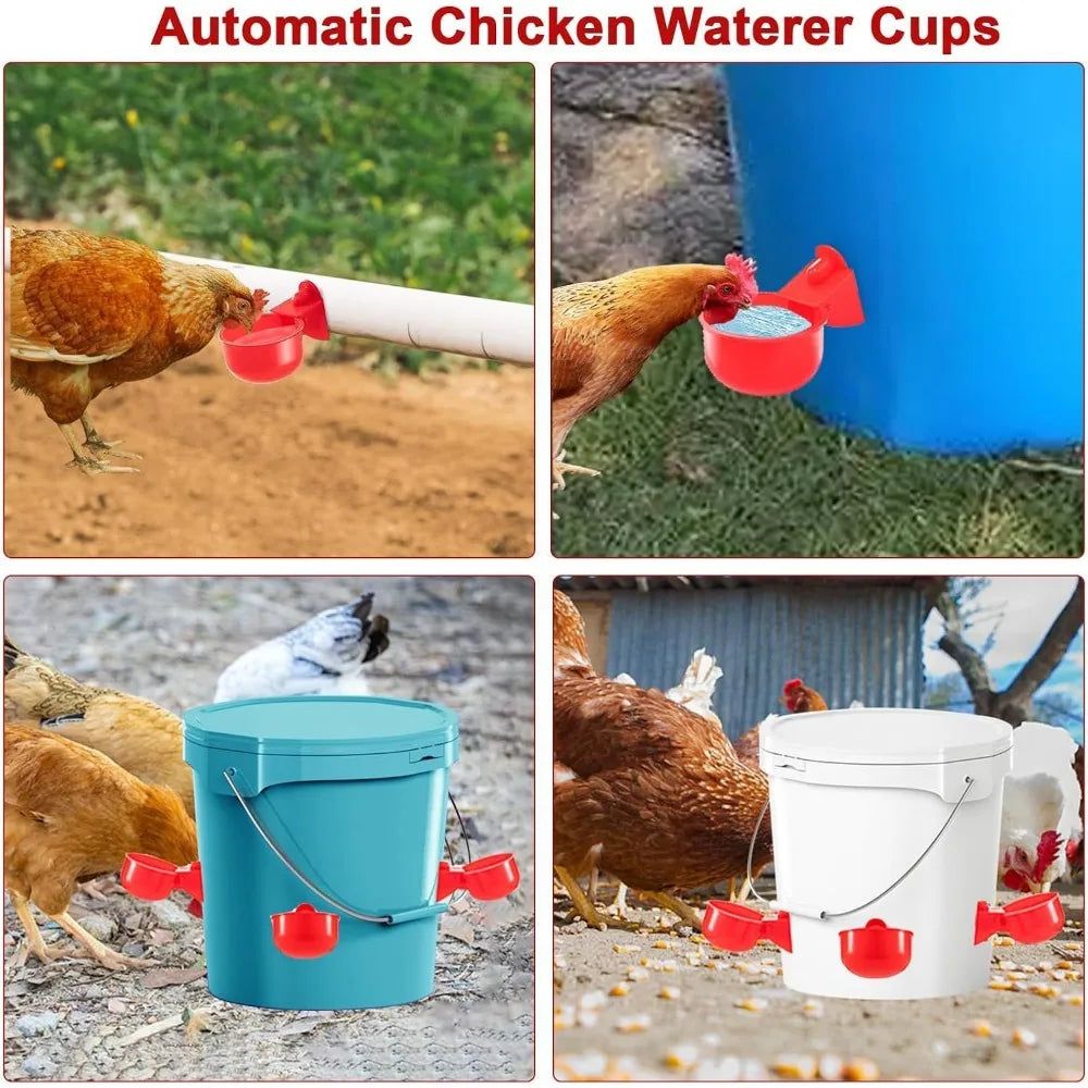 Chicken Drinking Cup Automatic Poultry Drinking Bowl Chicken Waterer Cups Duck Machine Hanging Drinking Bowls Water Dispenser