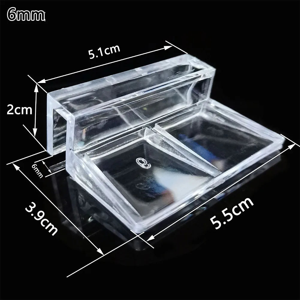 4pcs Clear Acrylic Rimless Aquarium Fish Tank Glass Cover Clip Support Holder 6/8/10/12mm Aquarium Cover Bracket Clip Universal