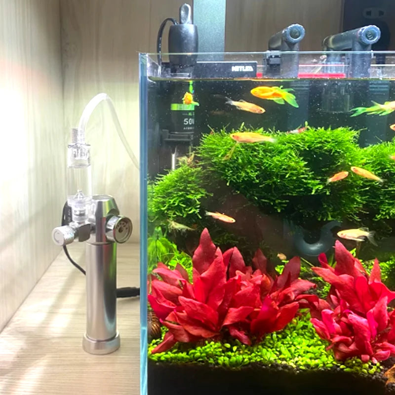 Aquarium CO2 Regulator Solenoid Valve Bubble Counter Small Gas Bottle 3-8UNF With sleeve Fish Tank CO2 Pressure Reducing Valve