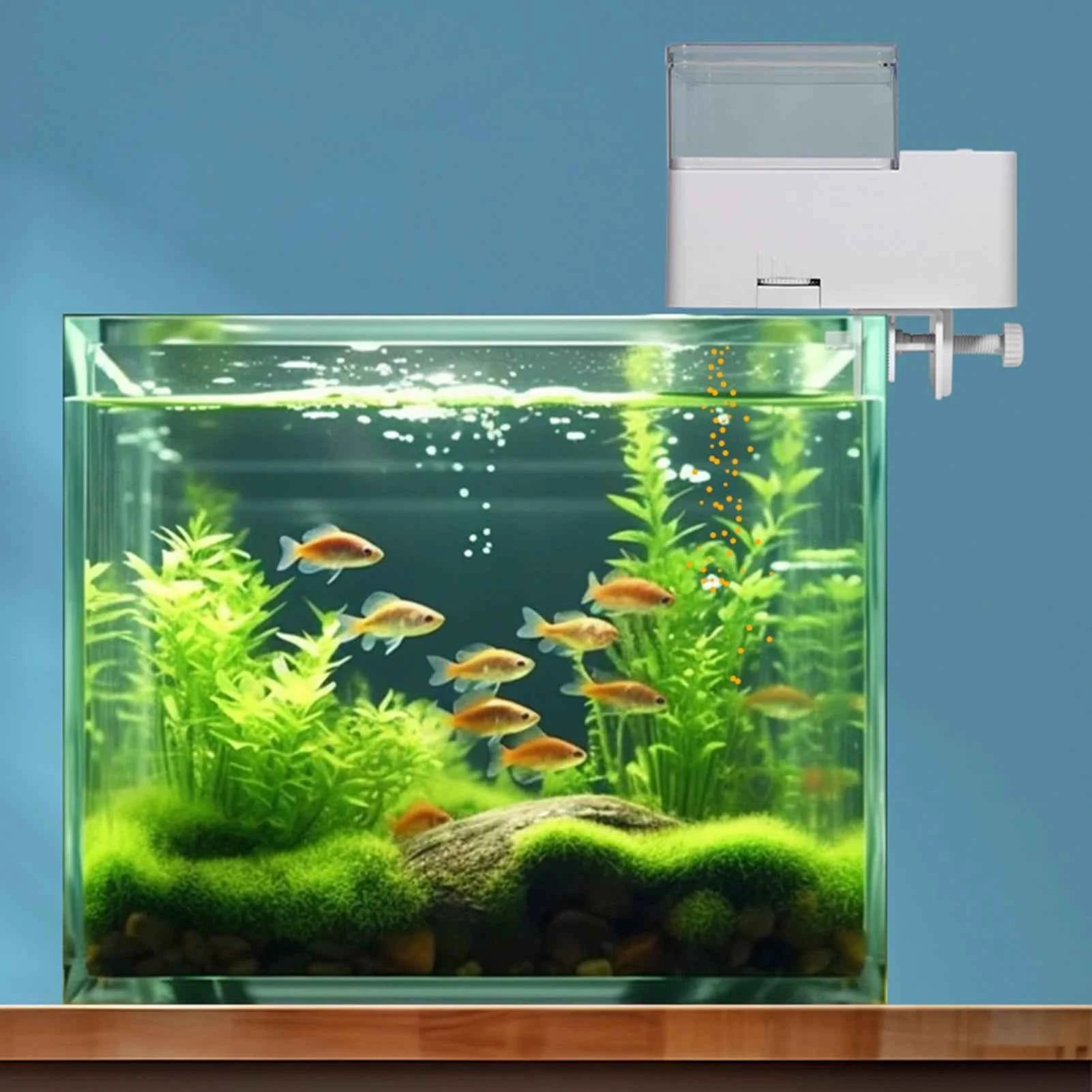 Automatic fish feeder/intelligent feeder, 4-speed timer, maximum support for 12MM fish food, suitable for turtles and fish