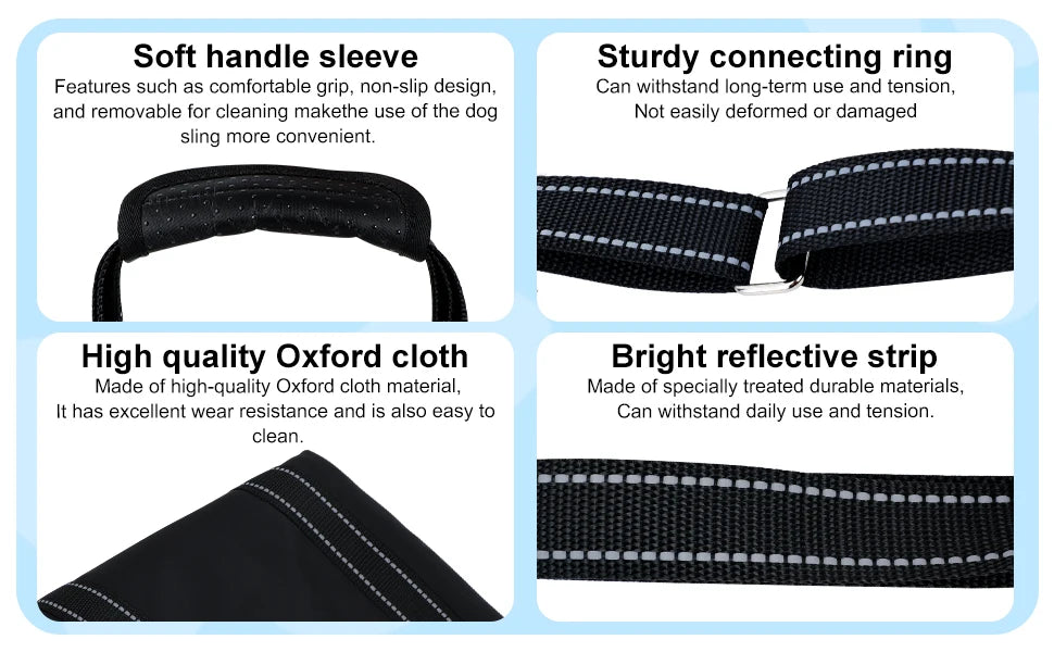 Dog Lift Harness Adjustable Dog Sling for Back Legs Support Rehab Harness for Weak Rear Legs Pet Aid Assist Tool For Elderly Dog